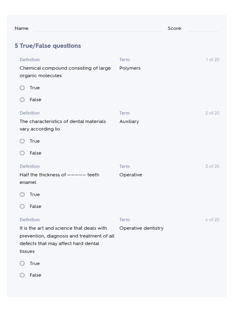 Test Pds Quizlet PDF Dentistry Tooth Enamel