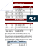 Programación Talleres Culturales y Deportivos 2023-2