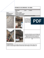 Informe de Ocurrencia en Obra