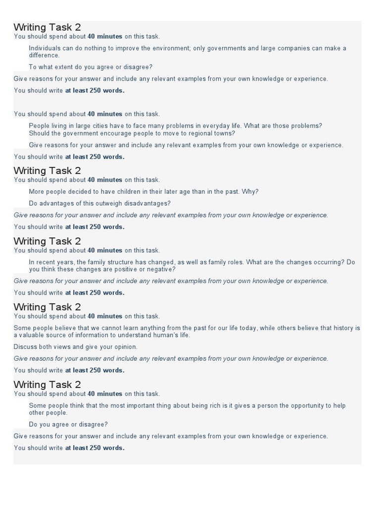 IELTS Writing Task 1 AND 2 | PDF | Reason | Experience