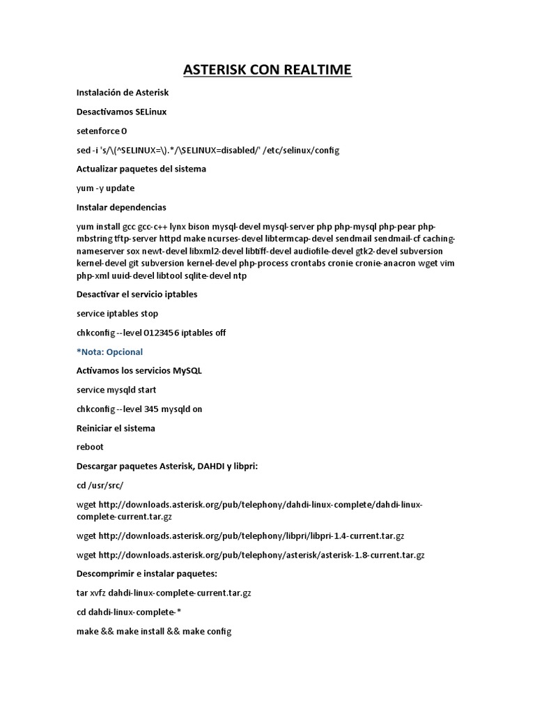 Asterisk Realtime Configuration Guide | PDF | Information Science ...