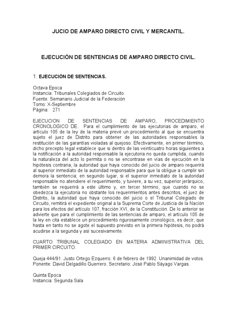 Ejecución de Sentencias de Amparo | PDF | Sentencia (ley) | Caso de ley