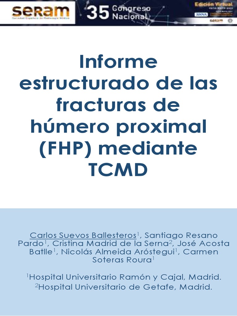 Fracturas de Húmero Proximal: TCMD y Clasificaciones | PDF | Hombro ...