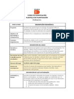 Curso de Gamificación Plantilla de Planificación: Profesor/es