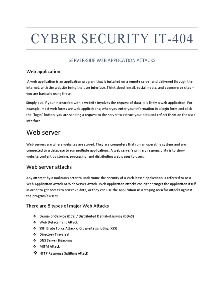 Cyber Security It | PDF | World Wide Web | Internet & Web