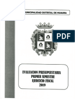 Evaluacionb Semestral de Presupuesto Del Año 2019