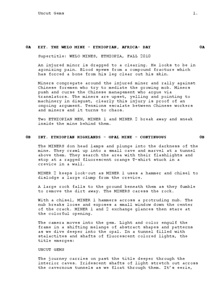 Uncut Gems Safdie Brothers and Ronald Bronstein PDF