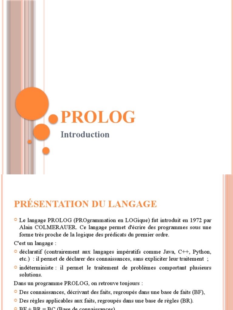 Introduction au langage Prolog | PDF | Programmation informatique | Logique