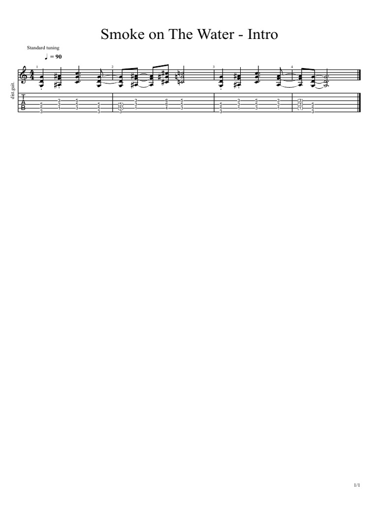 Smoke On The Water Intro Power Chord PDF