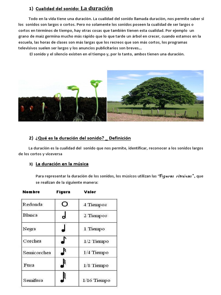 La duración del sonido en música | PDF
