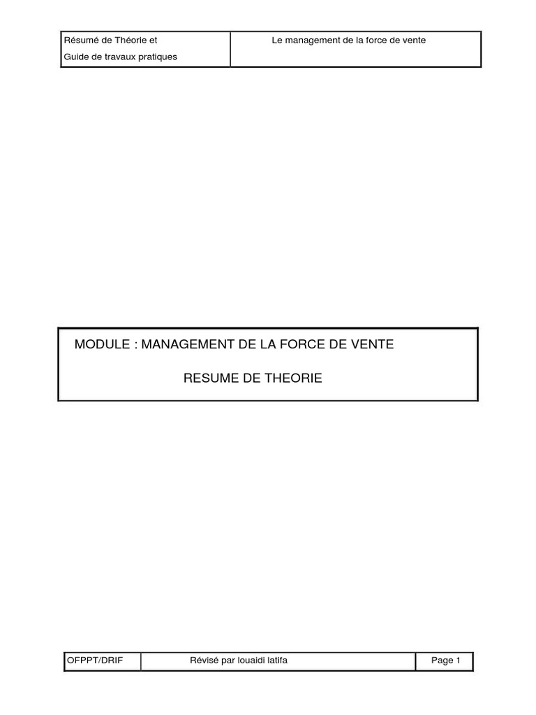 M18 Management de La Force de Vente | PDF | Sodles | Business