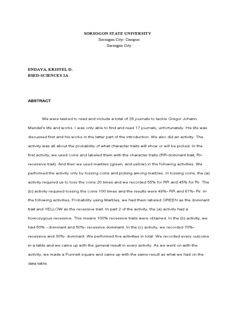 Abstract and I. Introduction (Lab Report) PDF Dominance