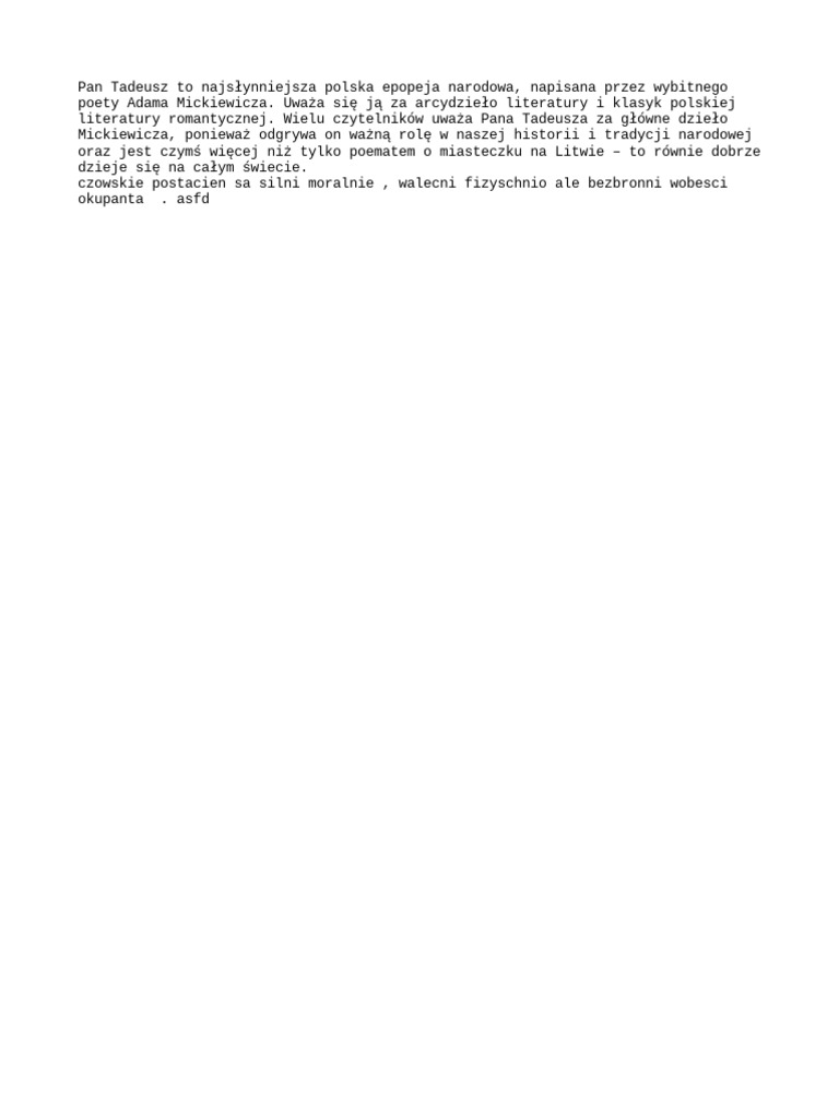 Pan Tadeusz | PDF
