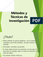 Métodos y Técnicas de Investigación Aplicadas en La Psicología