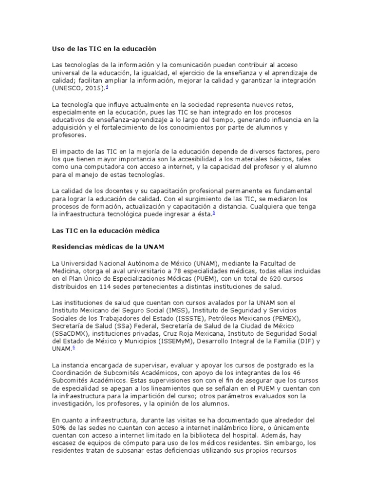 Impacto de las TIC en la educación médica | PDF | Tecnología de ...