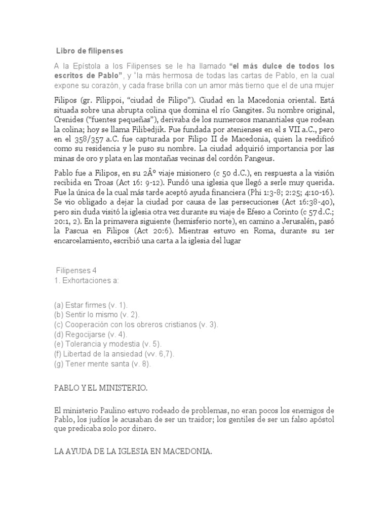 Libro de Filipenses | PDF | Pablo el apóstol | Epístola a los filipenses
