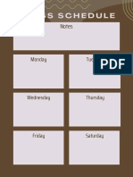Brown Minimalist Shaped Class Schedule