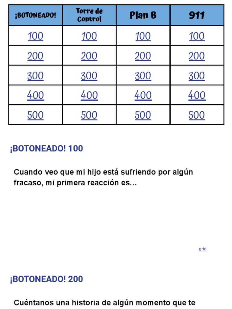 Jeopardy Game Example PDF