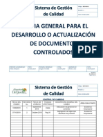 SGC-NG-01 Norma General para El Desarrollo o Actualización de Documentos Controlados