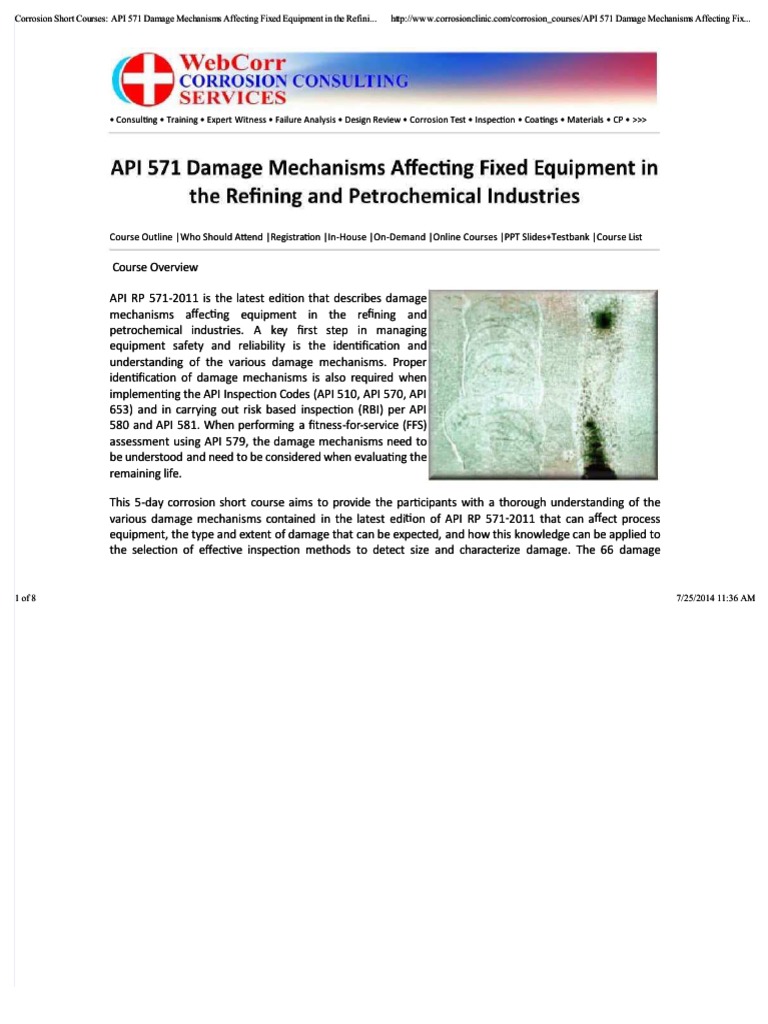 Api 571 Damage Mechanisms _ Mechanical Integrity Program – GJEUI
