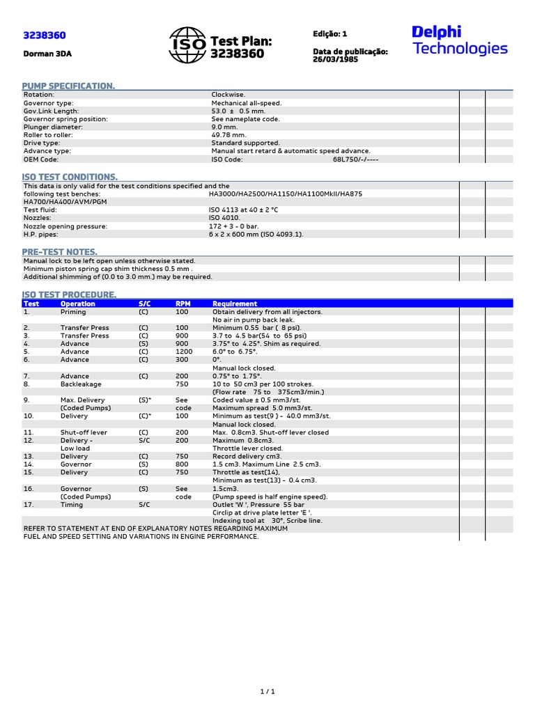 Mechanical Fuel Pump Test Procedure and Specifications PDF Pump