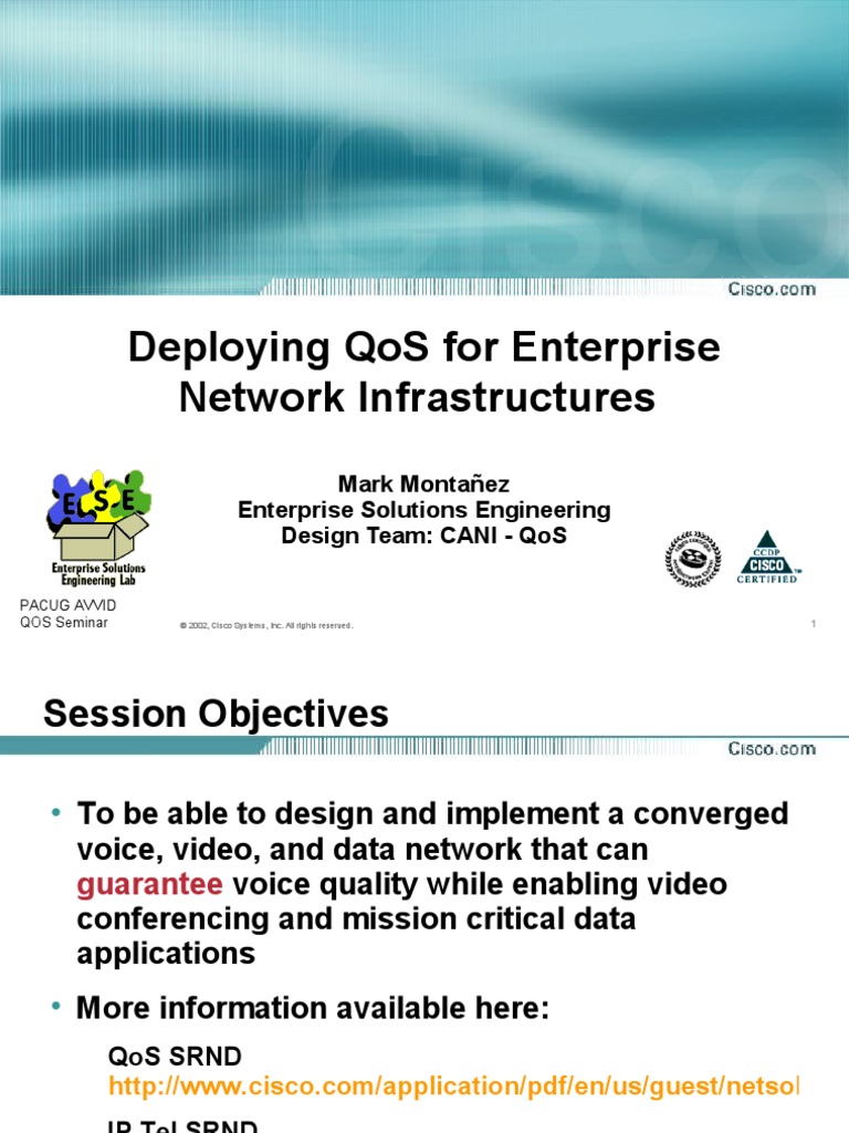 Deploying QoS For Enterprise Network Infrastructures | PDF | Quality Of ...