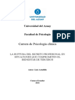 La ruptura del secreto profesional en psicología: cuando el bienestar de terceros está en riesgo