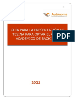 Guía para La Presentación de Tesina para La Obtención Del Título Profesional