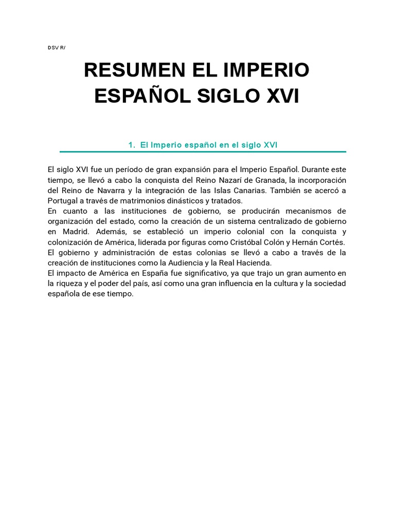 El Siglo Español Siglo Xvi Pdf