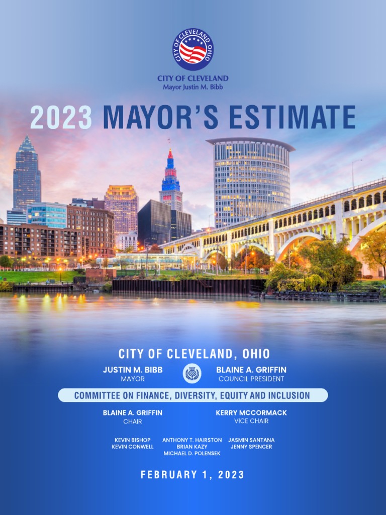 2023 Cleveland Mayor Justin Bibb Estimated Budget PDF Cleveland
