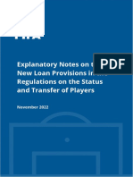 Explanatory Notes on the New Loan Provisions in the Regulations on the Status and Transfer of Players