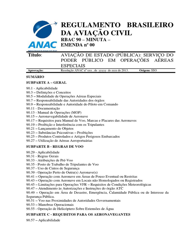 8 - Regulamento Brasileiro de Aviação Civil | PDF | Aeronave | Polícia