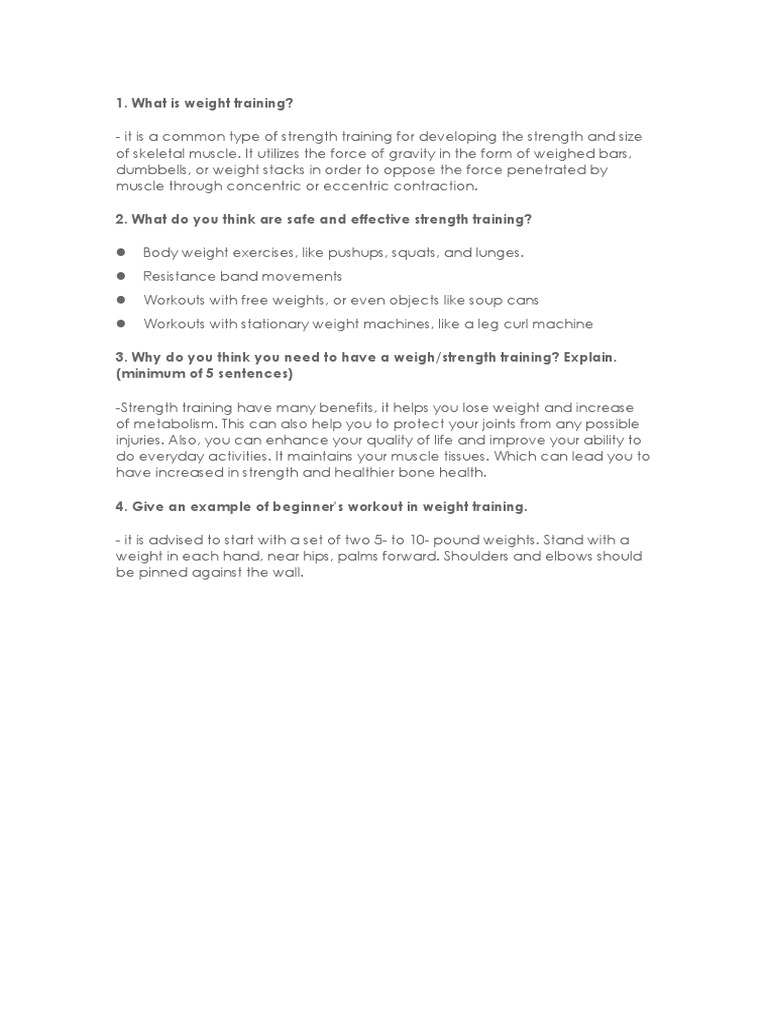 What Is Weight Training PDF