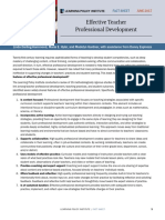 Effective Teacher Professional Development FACTSHEET