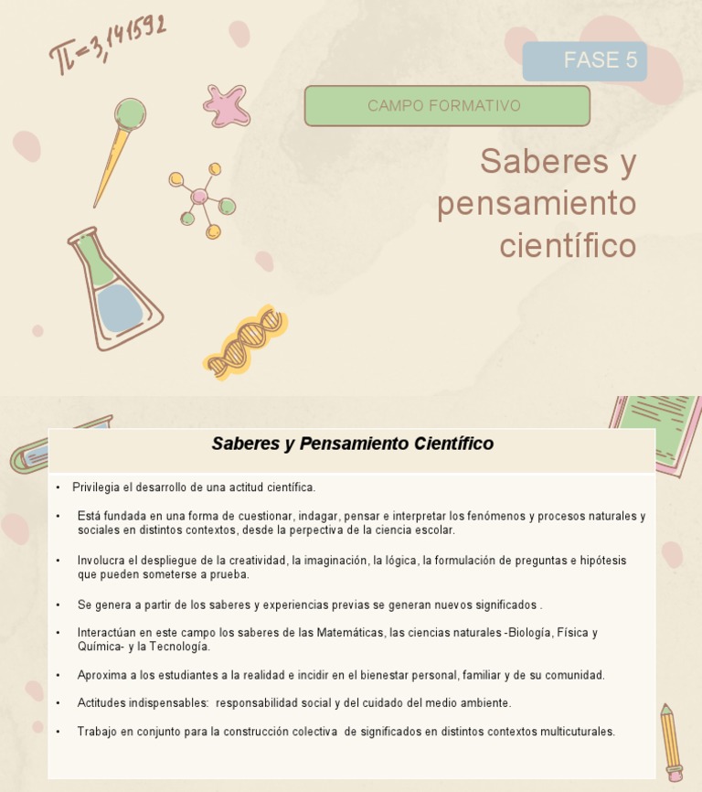 Saberes y Pensamiento Científico.. | PDF