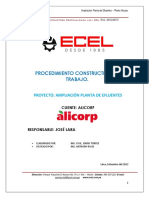 Procedimiento de Trabajo Ampliación Planta de Efluentes