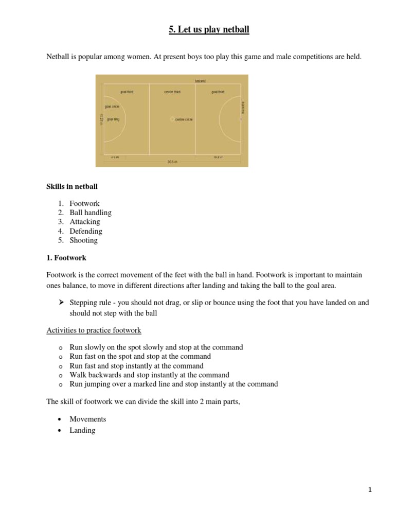 Essential Footwork Skills in Netball | PDF | Language Arts & Discipline
