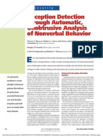 Deception Detection Through Automatic Unobtrusive Analysis of Nonverbal Behavior