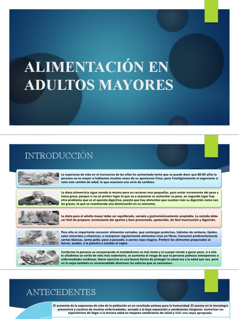 Nutrición Óptima para Adultos Mayores | PDF | Alimentos | Dieta