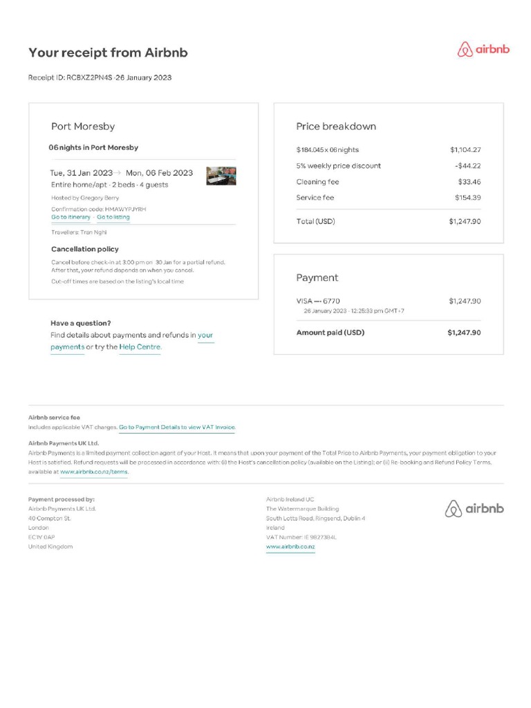 Your Airbnb Receipt 221209 105707 PDF
