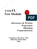 TOEFL 1 Structure Reading