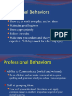 Perform Professional Behaviors