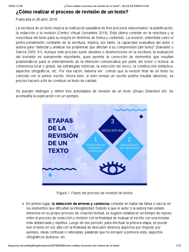 Proceso de revisión de textos académicos | PDF | Blog | Lingüística
