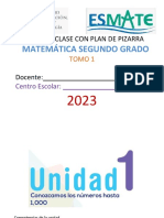 Planes de clase de matemática segundo grado hasta 1,000