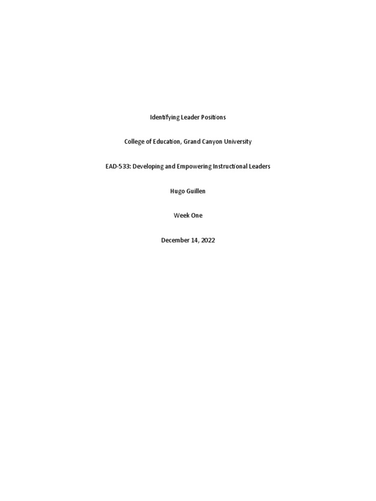 Identifying Leader Positions | PDF | Teachers | Leadership