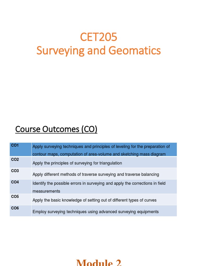 Mod 2 Surveying Pdf Surveying Geodesy