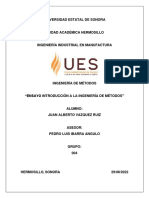 Ingeniería de Métodos en Manufactura UES