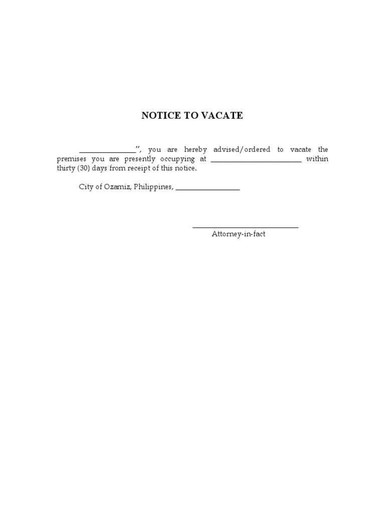 Notice To Vacate | PDF