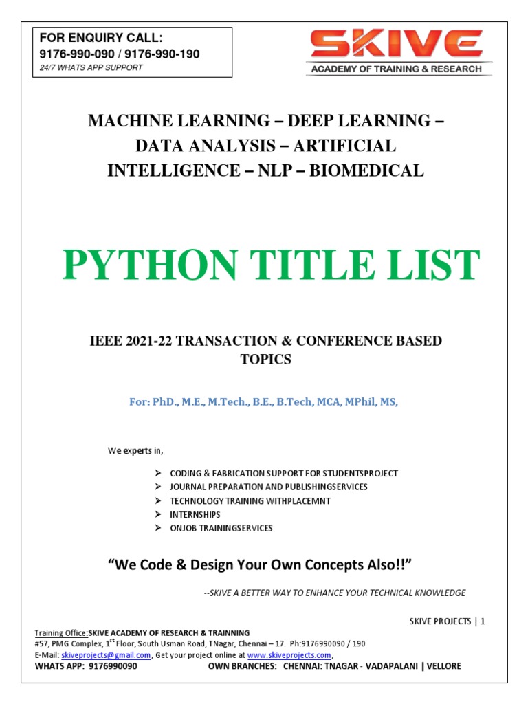 Python 2022 Updated Topic List | PDF | Computer Vision | Optical ...