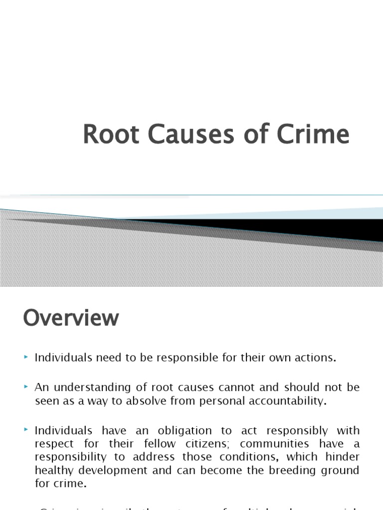 Root Causes of Crime PDF Family Poverty
